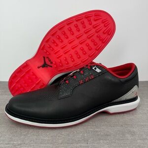 Nike Air Jordan ADG 5 Leather Golf Shoes Black/Fire Red FQ6642-001 Men's Size 12